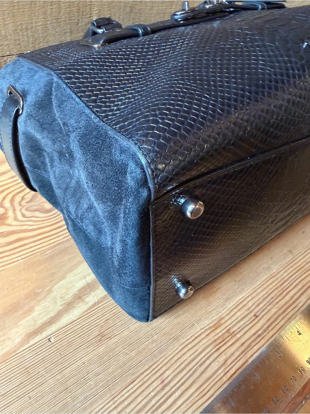 EUC Coach Blake Carryall in Exotic Black Python Embossed Leather and Suede